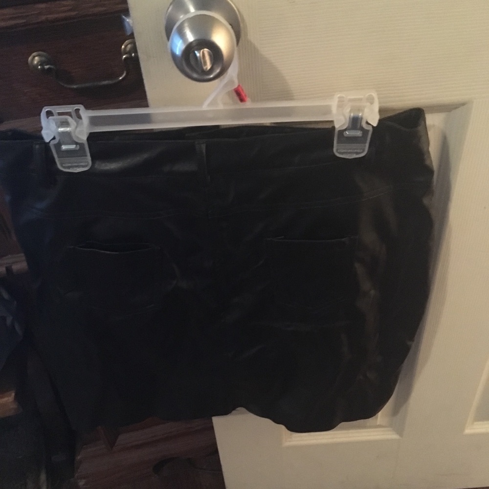 Faux leather body con skirt